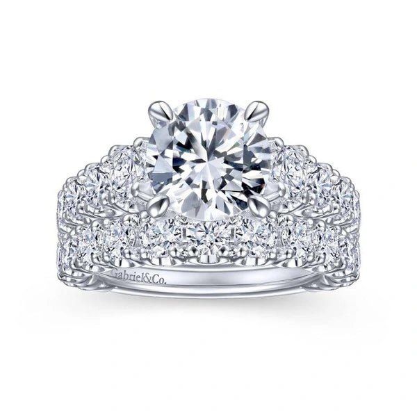 14K White Gold Round Diamond Engagement Ring
