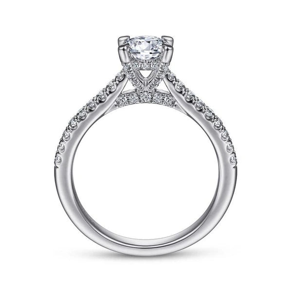 14K White Gold Round Diamond Engagement Ring