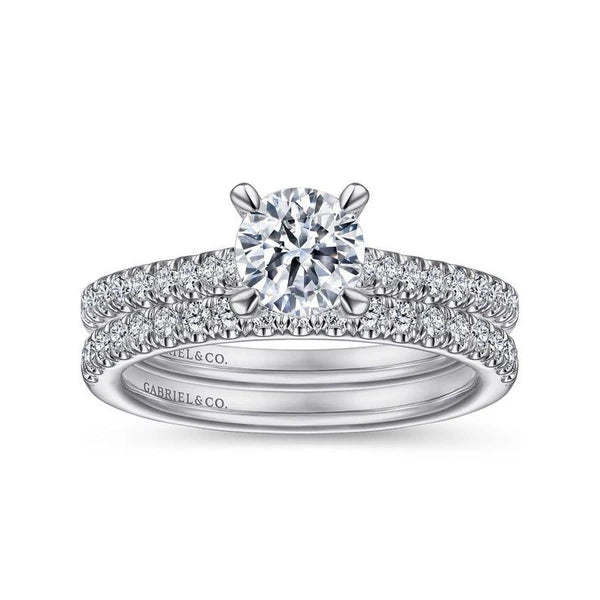 14K White Gold Round Diamond Engagement Ring