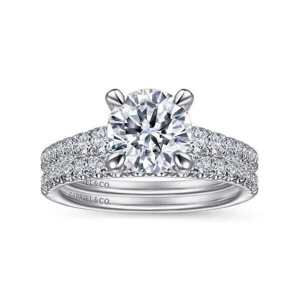 14K White Gold Round Diamond Engagement Ring