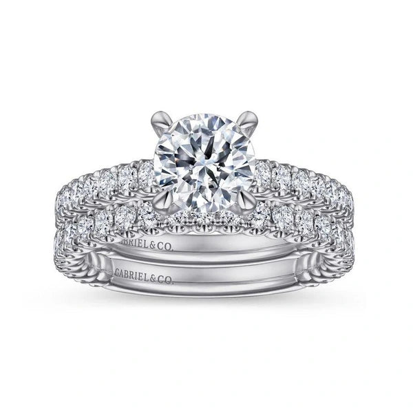 14K White Gold Round Diamond Engagement Ring