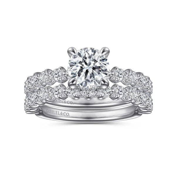 14K White Gold Round Diamond Engagement Ring