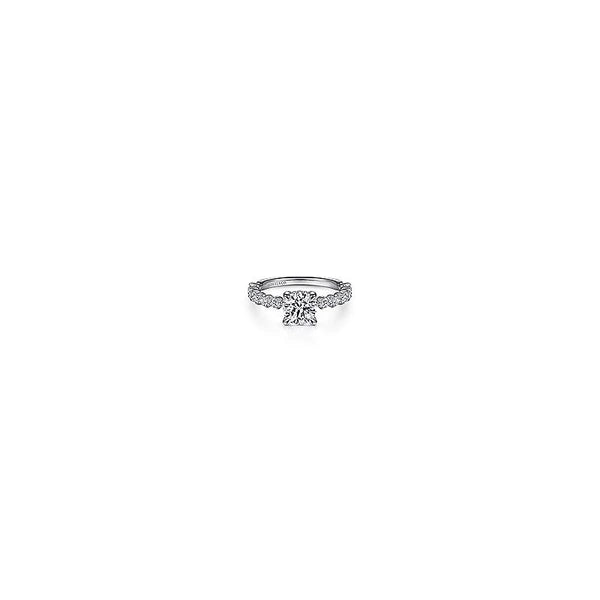 14K White Gold Round Diamond Engagement Ring