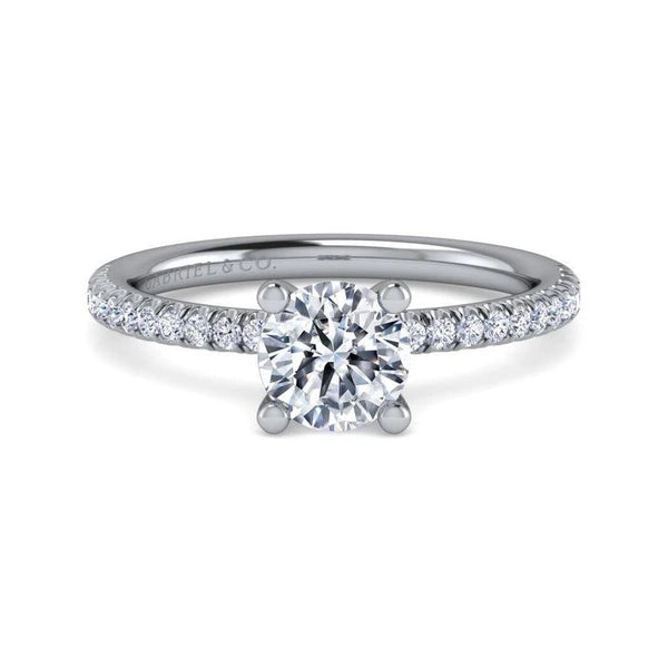14K White Gold Round Diamond Engagement Ring