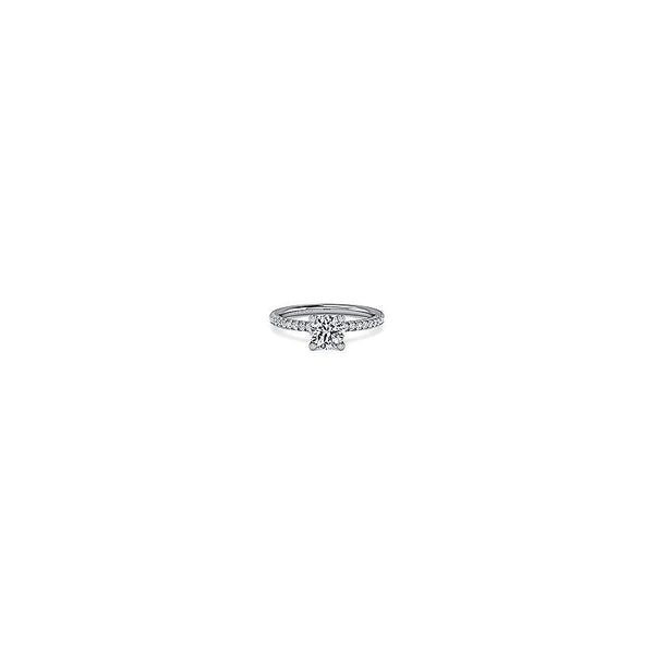 14K White Gold Round Diamond Engagement Ring