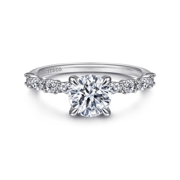 14K White Gold Round Diamond Engagement Ring