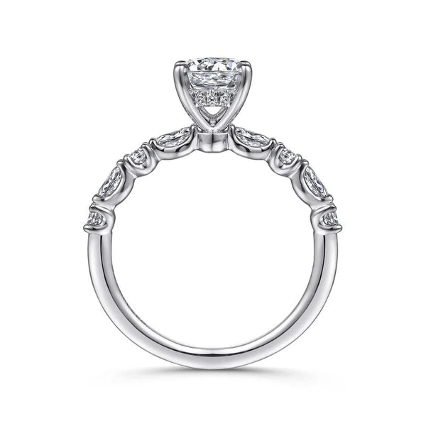 14K White Gold Round Diamond Engagement Ring