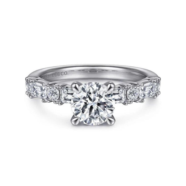 14K White Gold Round Diamond Engagement Ring