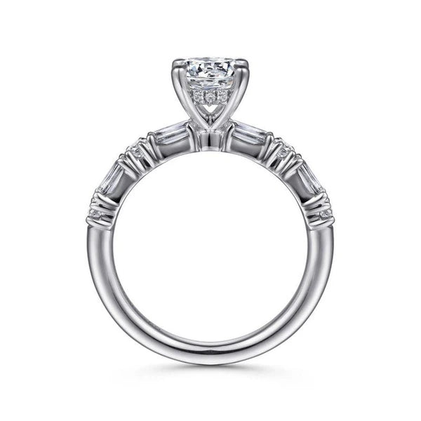14K White Gold Round Diamond Engagement Ring