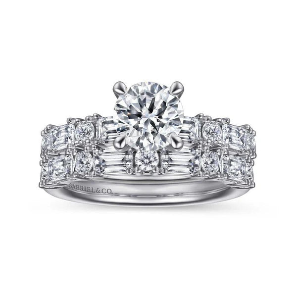 14K White Gold Round Diamond Engagement Ring