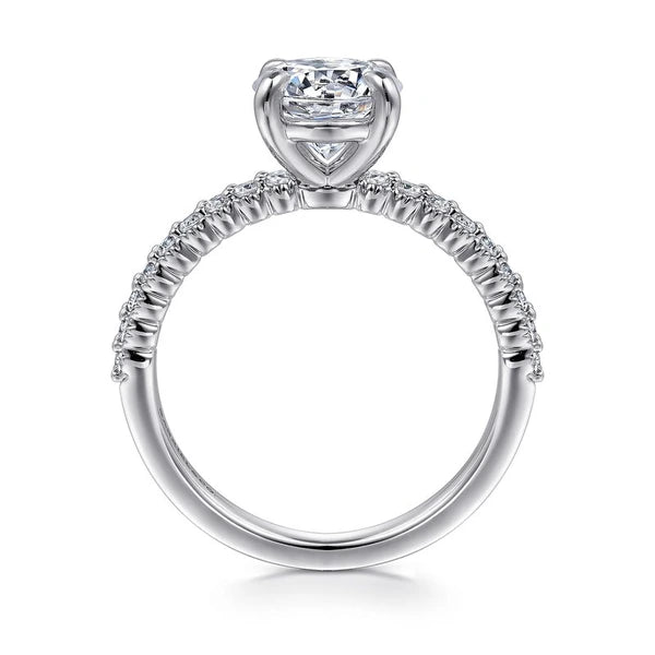 14K White Gold Round Diamond Engagement Ring