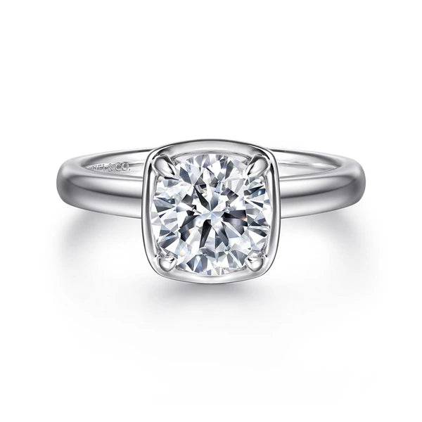 14K White Gold Round Diamond Engagement Ring