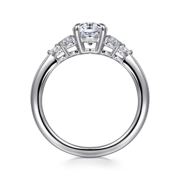 14K White Gold Oval Diamond Engagement Ring
