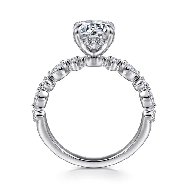 14K White Gold Round Diamond Engagement Ring