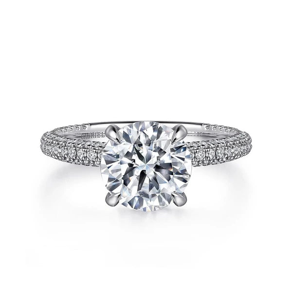 14K White Gold Round Diamond Engagement Ring