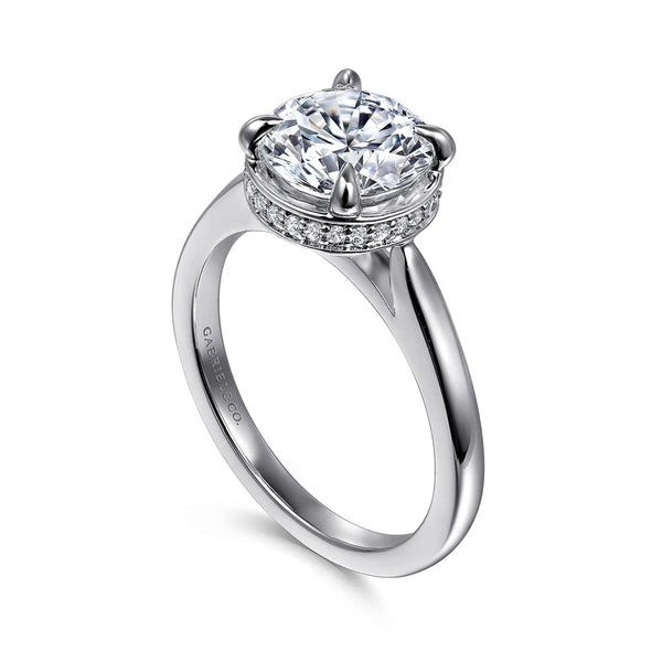 14K White Gold Round Diamond Engagement Ring