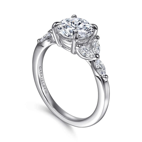 14K White Gold Round Diamond Engagement Ring