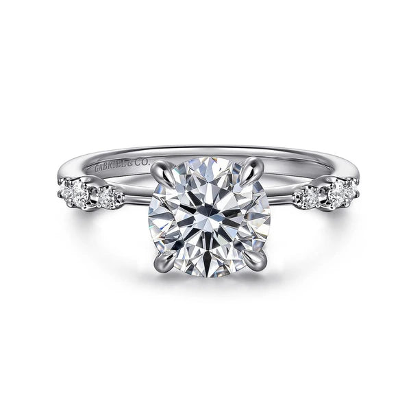 14K White Gold Round Diamond Engagement Ring
