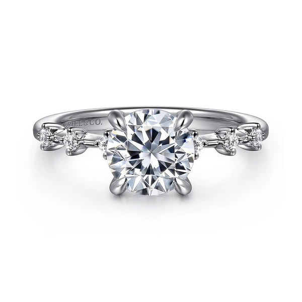 14K White Gold Round Diamond Engagement Ring