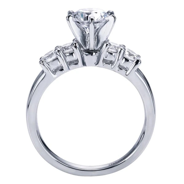 14K White Gold Round Diamond Engagement Ring