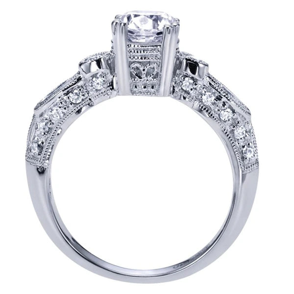 14K White Gold Round Diamond Engagement Ring