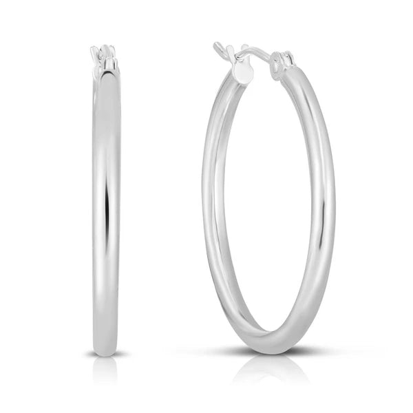 14K Gold 2x25mm Hoops