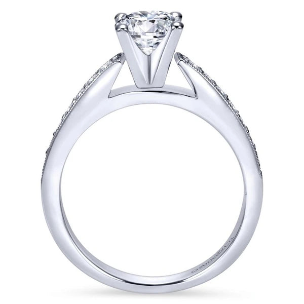 14K White Gold Round Diamond Engagement Ring