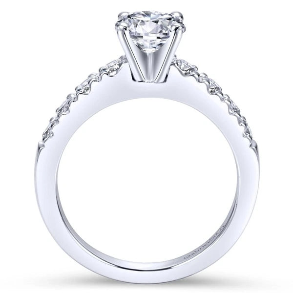 14K White Gold Round Diamond Engagement Ring
