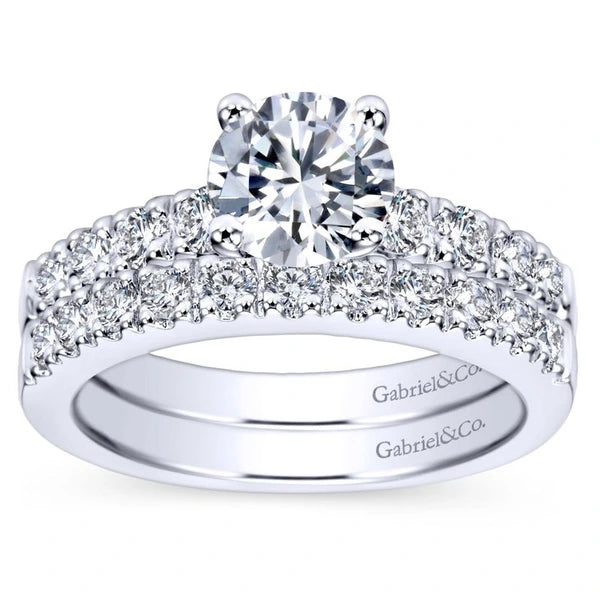 14K White Gold Round Diamond Engagement Ring
