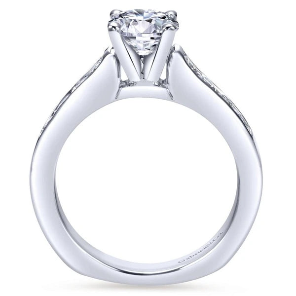14K White Gold Round Diamond Engagement Ring