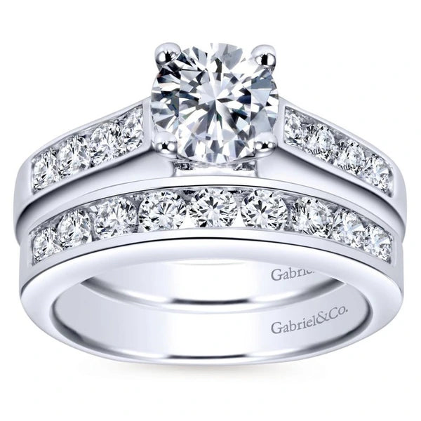 14K White Gold Round Diamond Engagement Ring