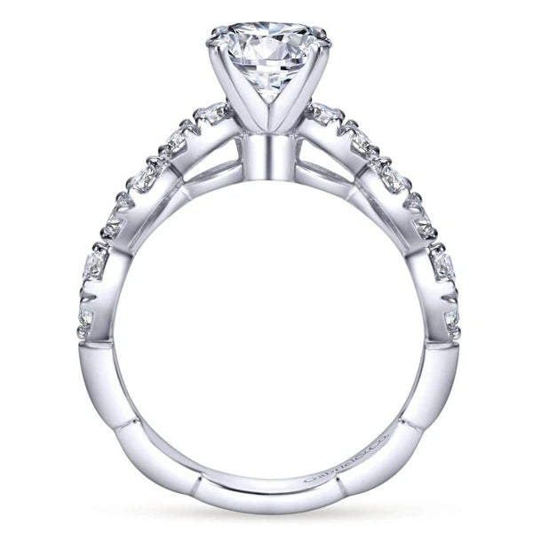 14K White Gold Round Diamond Engagement Ring