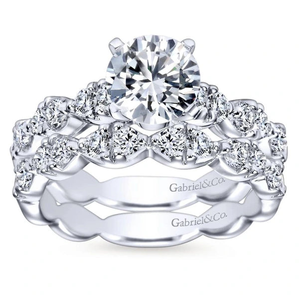 14K White Gold Round Diamond Engagement Ring