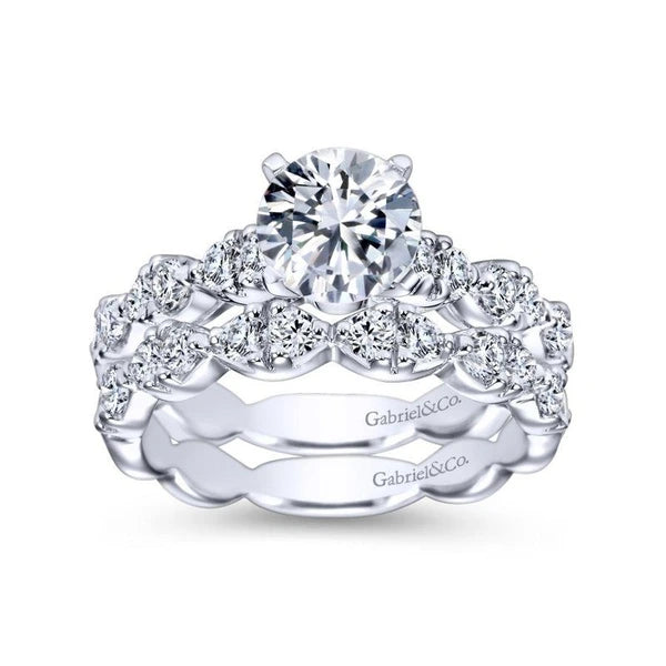 14K White Gold Round Diamond Engagement Ring