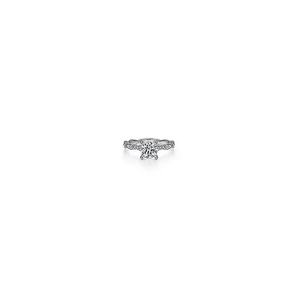 14K White Gold Round Diamond Engagement Ring
