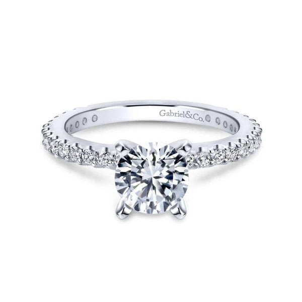 14K White Gold Round Diamond Engagement Ring