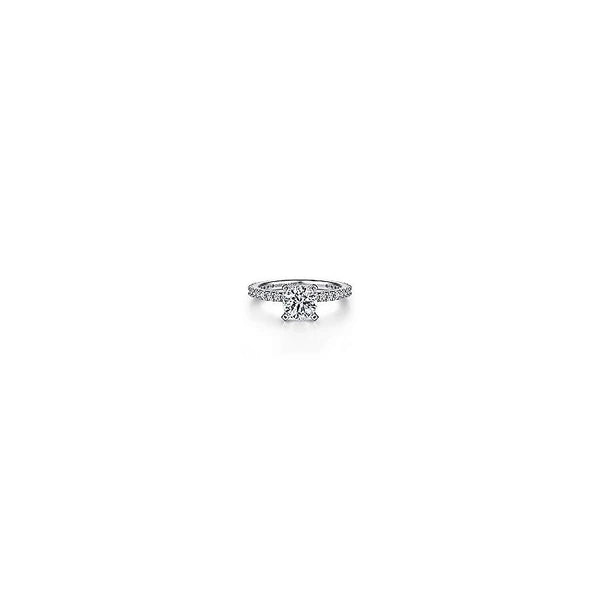 14K White Gold Round Diamond Engagement Ring