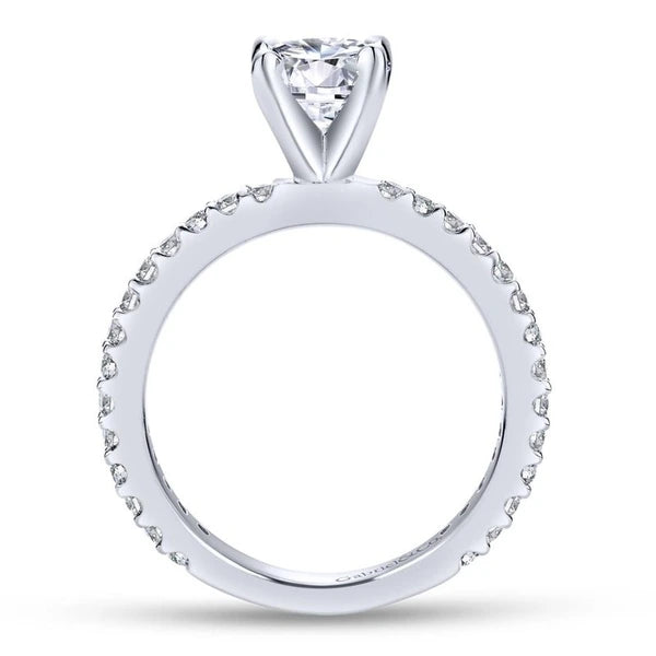 14K White Gold Round Diamond Engagement Ring