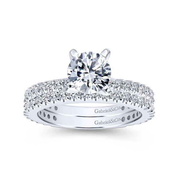 14K White Gold Round Diamond Engagement Ring