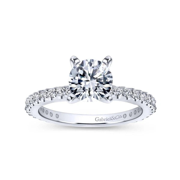 14K White Gold Round Diamond Engagement Ring