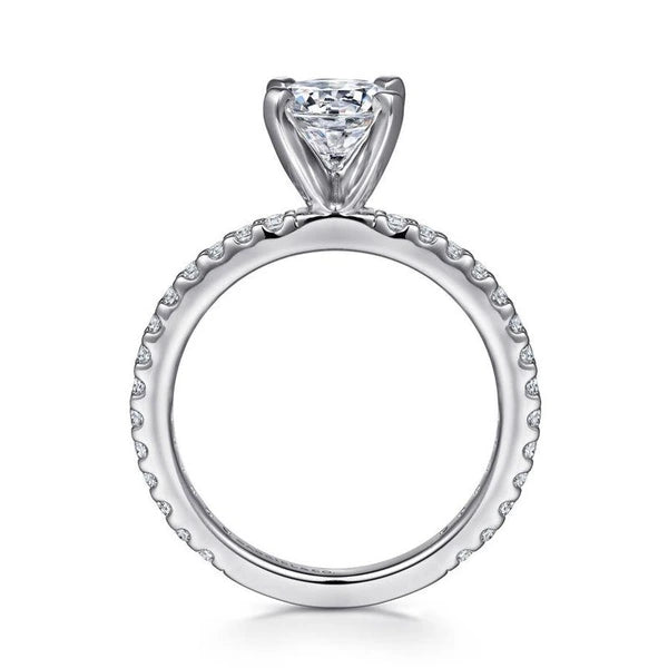 14K White Gold Round Diamond Engagement Ring