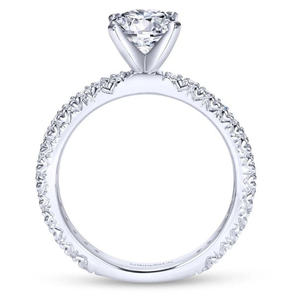 14K White Gold Round Diamond Engagement Ring