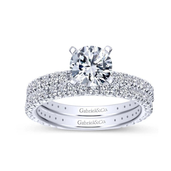 14K White Gold Round Diamond Engagement Ring