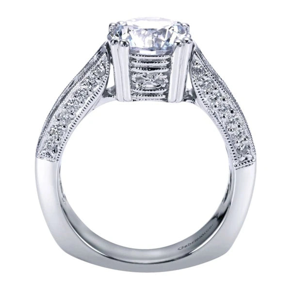 14K White Gold Round Diamond Engagement Ring