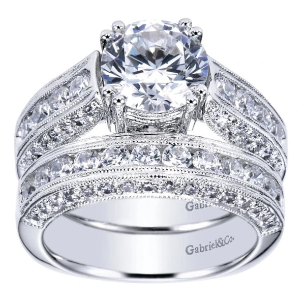14K White Gold Round Diamond Engagement Ring