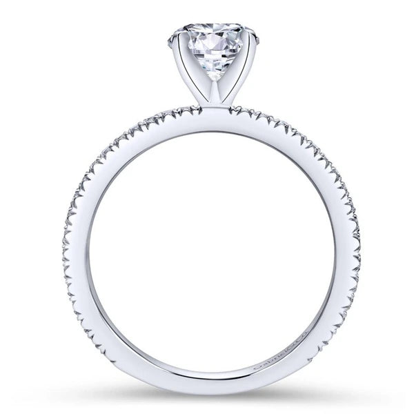 14K White Gold Round Diamond Engagement Ring