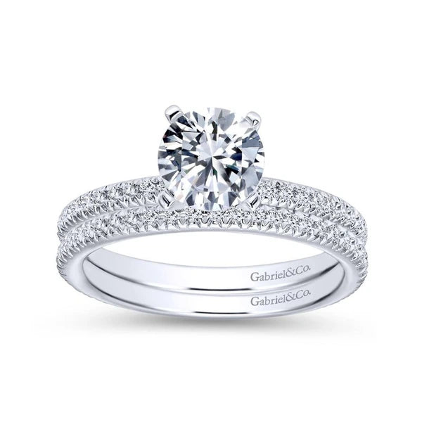 14K White Gold Round Diamond Engagement Ring
