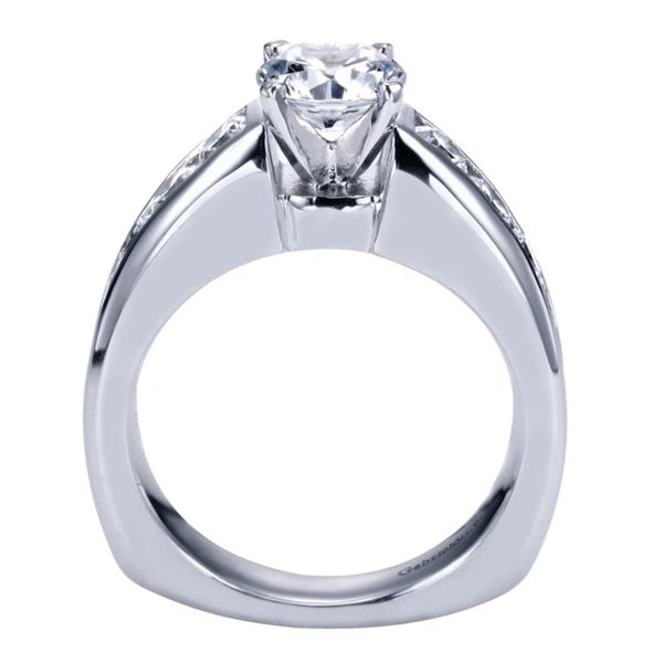 14K White Gold Round Diamond Engagement Ring