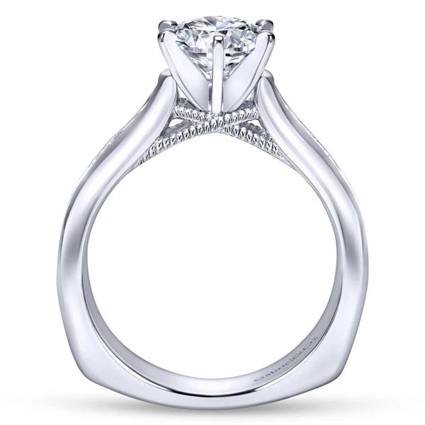 14K White Gold Round Diamond Engagement Ring