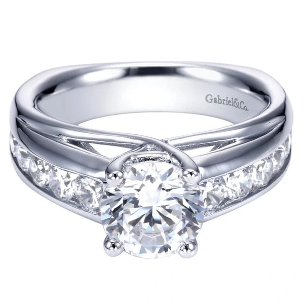 14K White Gold Round Diamond Engagement Ring